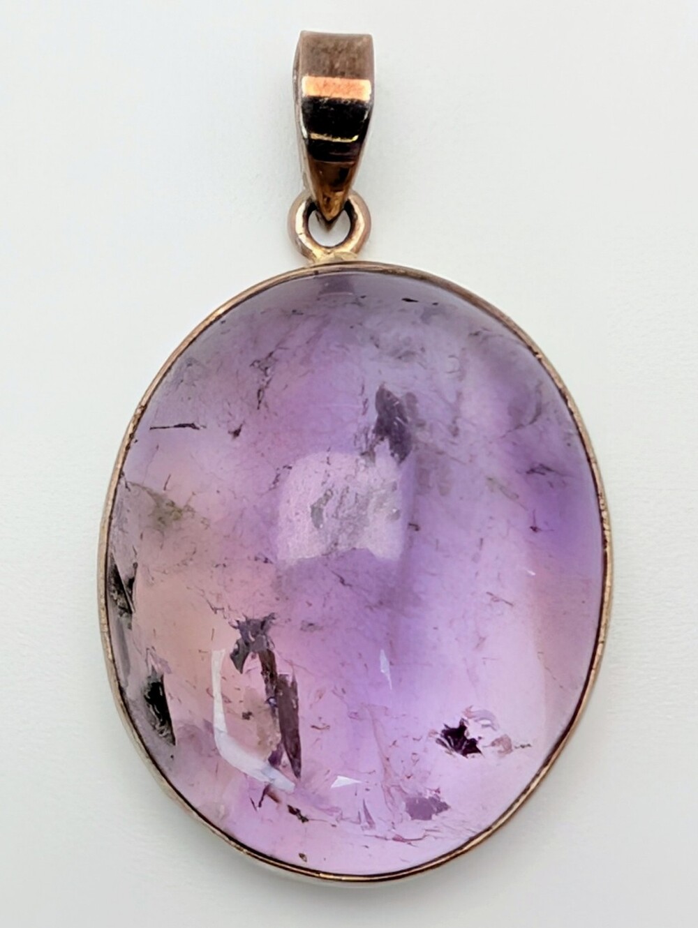 Ametrine S925 Sterling Silver Gemstone Oval Cabochon Pendant